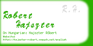 robert hajszter business card